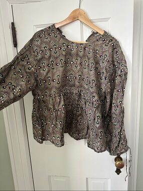 MIRTH Petaluma Top Womens Medium  Peach Oversized Blouse